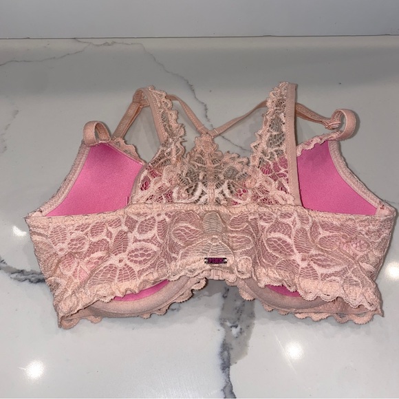 PINK Victoria's Secret Date Lightly Lined Front Clasp Racerback Bra 32C - Picture 2 of 6